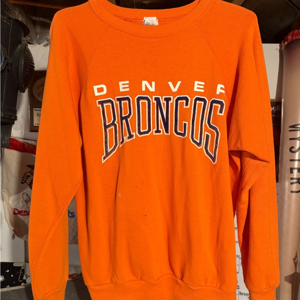 Vintage Denver Broncos Orange Crewneck Sweatshirt